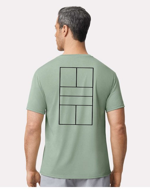 Pickleball court Sage Green SS Tee